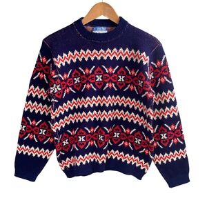 Puritan Sportswear Wintuk Sweater Mens Medium Fair Isle Vintage 70s 80s Ski